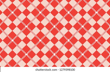 Orange Gingham pattern. Texture from rhombus for - plaid, tablecloths,shirts,dresses,paper,bedding,blankets,quilts and other textile products.Vector illustration. - Vector