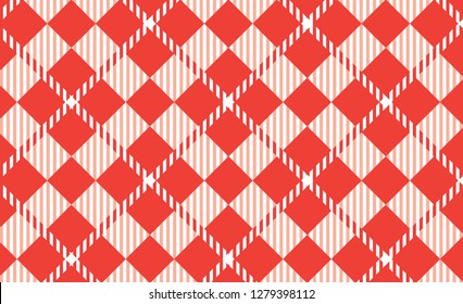 Orange Gingham pattern. Texture from rhombus for - plaid, tablecloths,shirts,dresses,paper,bedding,blankets,quilts and other textile products.Vector illustration. - Vector