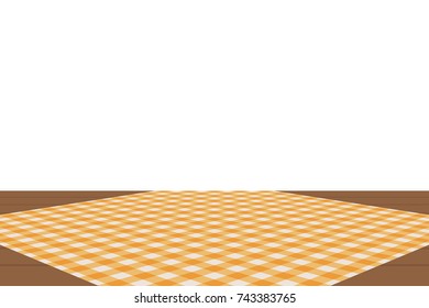 Orange Gingham pattern. Texture from rhombus/squares for - plaid, tablecloths, clothes, shirts, dresses, paper, bedding, blankets, quilts and other textile products. Vector illustration.