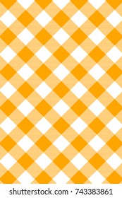 Orange Gingham pattern. Texture from rhombus/squares for - plaid, tablecloths, clothes, shirts, dresses, paper, bedding, blankets, quilts and other textile products. Vector illustration.