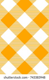 Orange Gingham pattern. Texture from rhombus/squares for - plaid, tablecloths, clothes, shirts, dresses, paper, bedding, blankets, quilts and other textile products. Vector illustration.