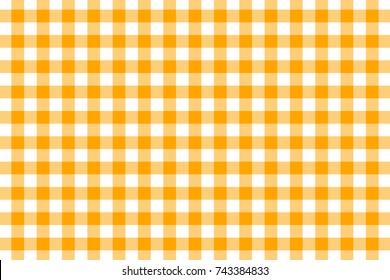 Orange Gingham pattern. Texture from rhombus/squares for - plaid, tablecloths, clothes, shirts, dresses, paper, bedding, blankets, quilts and other textile products. Vector illustration.