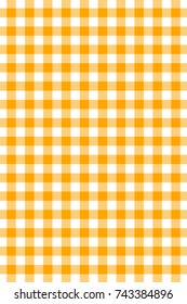 Orange Gingham pattern. Texture from rhombus/squares for - plaid, tablecloths, clothes, shirts, dresses, paper, bedding, blankets, quilts and other textile products. Vector illustration.