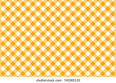 Orange Gingham pattern. Texture from rhombus/squares for - plaid, tablecloths, clothes, shirts, dresses, paper, bedding, blankets, quilts and other textile products. Vector illustration.