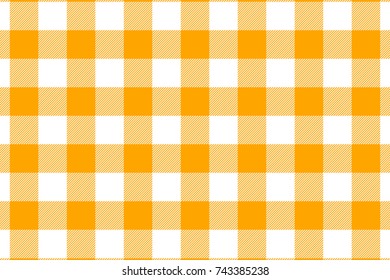 Orange Gingham pattern. Texture from rhombus/squares for - plaid, tablecloths, clothes, shirts, dresses, paper, bedding, blankets, quilts and other textile products. Vector illustration.