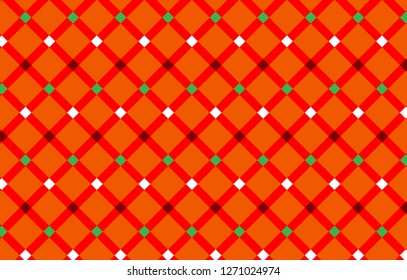 Orange Gingham pattern.Texture from rhombus for - plaid,tablecloths,clothes,shirts, dresses,paper,bedding,blankets,quilts and other textile products.Vector illustration.EPS-10.