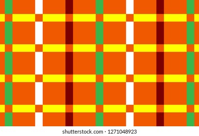 Orange Gingham pattern.Texture from rhombus for - plaid,tablecloths,clothes,shirts, dresses,paper,bedding,blankets,quilts and other textile products.Vector illustration.EPS-10.