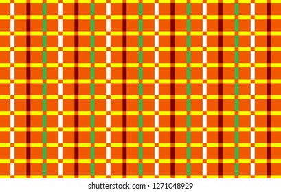 Orange Gingham pattern.Texture from rhombus for - plaid,tablecloths,clothes,shirts, dresses,paper,bedding,blankets,quilts and other textile products.Vector illustration.EPS-10.