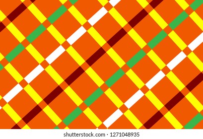 Orange Gingham pattern.Texture from rhombus for - plaid,tablecloths,clothes,shirts, dresses,paper,bedding,blankets,quilts and other textile products.Vector illustration.EPS-10.