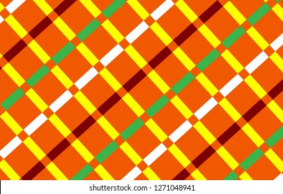Orange Gingham pattern.Texture from rhombus for - plaid,tablecloths,clothes,shirts, dresses,paper,bedding,blankets,quilts and other textile products.Vector illustration.EPS-10.