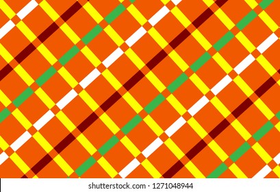Orange Gingham pattern.Texture from rhombus for - plaid,tablecloths,clothes,shirts, dresses,paper,bedding,blankets,quilts and other textile products.Vector illustration.EPS-10.
