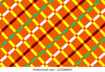 Orange Gingham pattern.Texture from rhombus for - plaid,tablecloths,clothes,shirts, dresses,paper,bedding,blankets,quilts and other textile products.Vector illustration.EPS-10.