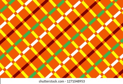 Orange Gingham pattern.Texture from rhombus for - plaid,tablecloths,clothes,shirts, dresses,paper,bedding,blankets,quilts and other textile products.Vector illustration.EPS-10.