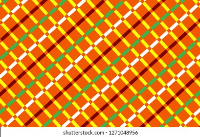 Orange Gingham pattern.Texture from rhombus for - plaid,tablecloths,clothes,shirts, dresses,paper,bedding,blankets,quilts and other textile products.Vector illustration.EPS-10.