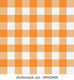 Orange Gingham seamless pattern. Texture from rhombus/squares for - plaid, tablecloths, clothes, shirts, dresses, paper, bedding, blankets, quilts and other textile products. Vector illustration.