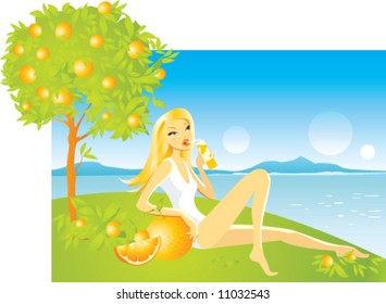 niña naranja