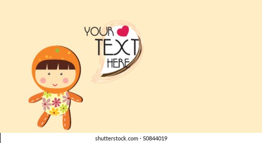 Orange girl with text 2