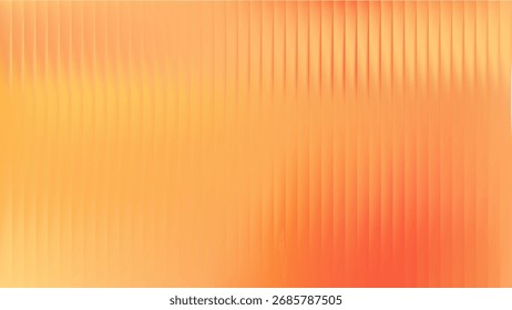 orangefarbenes Glas, reflektierender Hintergrund. Farbverlauf-Effekt für Muster oder Wandtextur. 3D gerippte Kunststoff-Design. Streifen Panel glühend für Mode BG. Wellpapier und geriffeltes unscharfes Premiumpapier