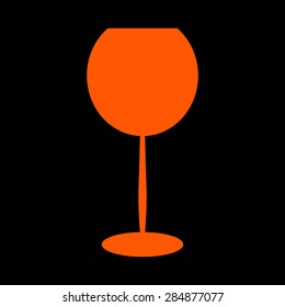 Orange Glass Of Wine Icon on a black background