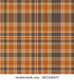 Orange Glen Plaid textured seamless pattern suitable for fashion textiles and graphics