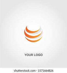orange globe logo template design 