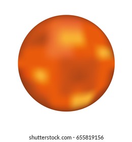 orange glossy ball isolated on a  white background