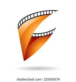 Orange Glossy Film Reel Isolated on a white background