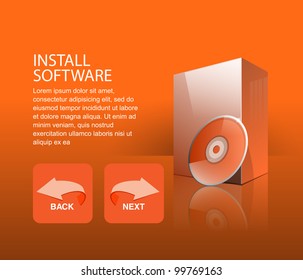 orange Glossy Package Box With DVD Or CD Disk