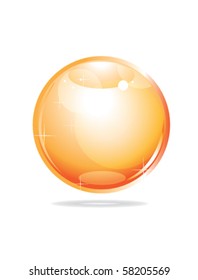 orange glossy sphere on white