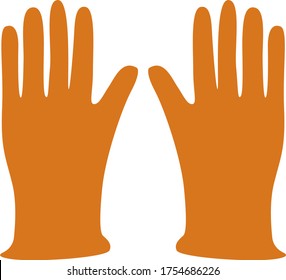 Orange gloves, illustration, vector on white background