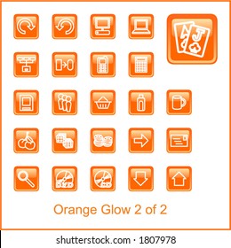 Orange Glow 2 of 2. Web Icons.