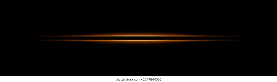 Feixe de luz horizontal brilhante laranja. Design elegante e nítido com tons quentes para efeitos sci-fi ou futuristas. Ideal para planos de fundo abstratos, transições de luz ou visuais inspirados em neon