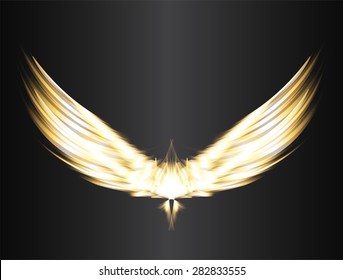 Orange Glowing Stylized Angel Wings On Stock Vector (Royalty Free ...