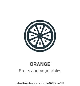 Orange glyph icon vector on white background. Flat vector orange icon symbol sign from modern fruits collection for mobile concept and web apps design.