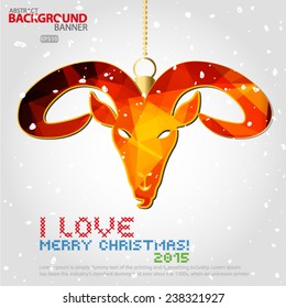 Orange goat new year 2015 card Vector EPS 10 illustration.