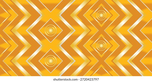 Orange gold chevron stripe pattern glowing circle icon background art