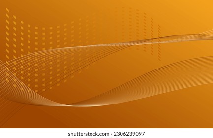 fondo abstracto de la onda de las líneas de oro naranja