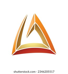 Orange and Gold Triangular Spiral Letter A Icon on a White Background