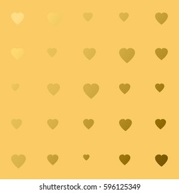 Orange golden hearts background