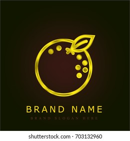 Orange golden metallic logo