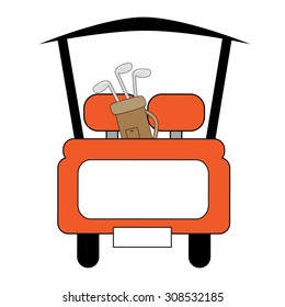 Orange Golf Cart