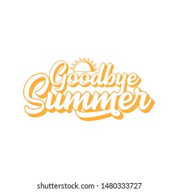 Orange goodbye summer vector concept label or sticker isolated on white background