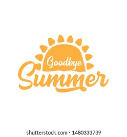 Orange goodbye summer vector concept label or sticker isolated on white background