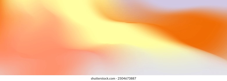 Desenfoque de onda abstracto de gradación naranja. Gradiente cálido con color naranja, amarillo y púrpura. Diseño de luz degradada de malla. Ilustración vectorial
