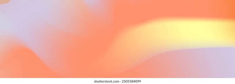 Desenfoque de onda abstracto de gradación naranja. Gradiente cálido con color naranja, amarillo y púrpura. Diseño de luz degradada de malla. Ilustración vectorial