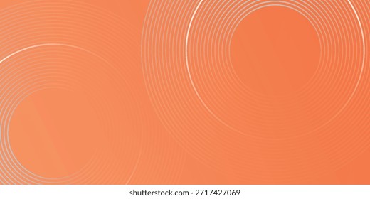 Fondo abstracto de gradiente naranja con líneas circulares brillantes. Patrón circular de la línea del remolino para la cubierta, Anuncio del folleto, presentación, certificado, y Sitio web. Diseño gráfico moderno.