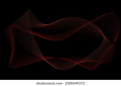 orange gradient abstract waves for web background on black background