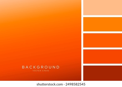 Orange gradient background with color palettes, vector design