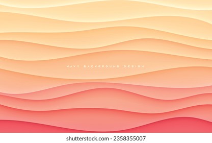 Orange gradient background dynamic wavy light and shadow