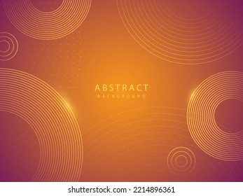 fondo de gradiente naranja con líneas de círculo transparentes futuristas